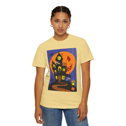 Halloween Night at the Haunted House Unisex Garment-Dyed T-shirt