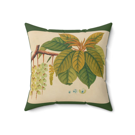Album of watercolors of Asian fruits and flowers Pl.03 by Anonymous Spun Polyester Square Pillow