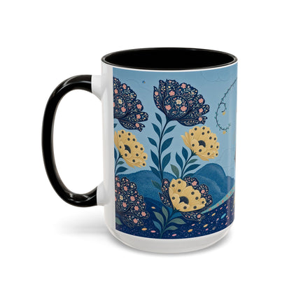 🌼🦋 The Enchanted Butterfly Garden Promenade Colorful Mug – Art Deco Floral Whimsy