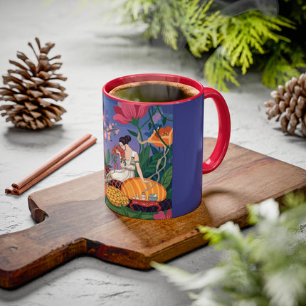 The Garden Of Quiet Reverie Colorful Mugs – Art Deco Botanical Serenity