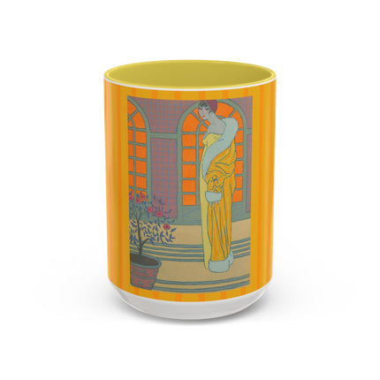 Sur Les Marches Du Jardin by Georges LePape Colorful Mugs (11oz, 15oz)