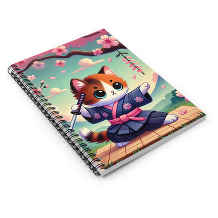Samurai Kitten Spiral Notebook - Ruled Line