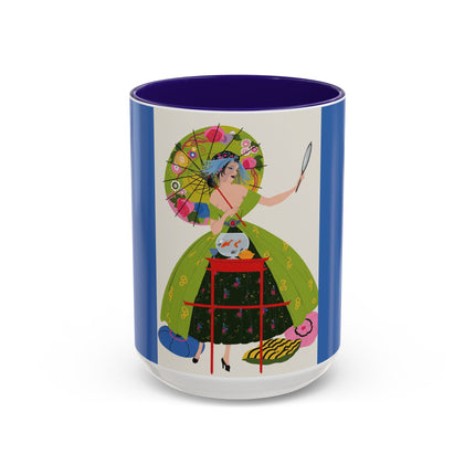 Lady with the Golden Fish Colorful Mugs – Whimsical Fashion & Playful Fantasy