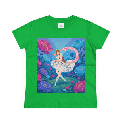 🦋🌸 The Butterfly Garden Ballet Cotton Tee – Art Deco Floral Whimsy