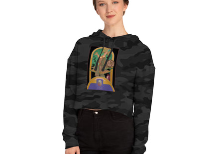October & Opal, Tourmaline (from the Gem Series) by Sofia Chiostri Women’s Cropped Hooded Sweatshirt