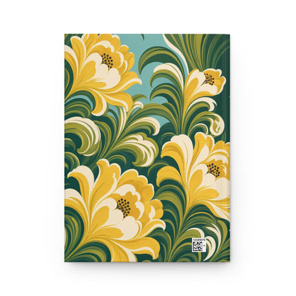 🌼💛 The Lady Of The Golden Blossom Serenade Hardcover Journal – Art Deco Floral Romance