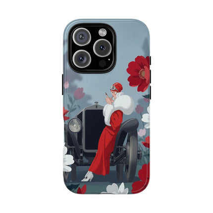🚗🌺 The Lady Of The Grand Touring Car Phone Case – Art Deco Motoring Elegance