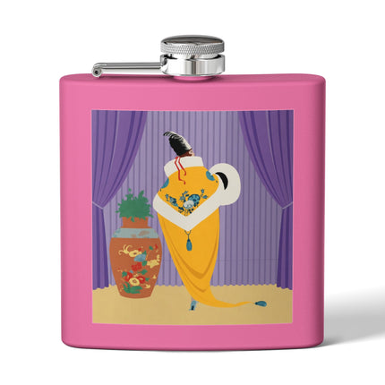 Golden Robe Flask – Elegant Drama & Timeless Sophistication