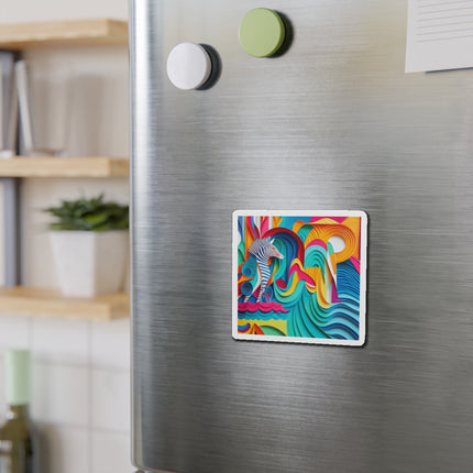 Surfing Zebra Die-Cut Magnets (5 Sizes)