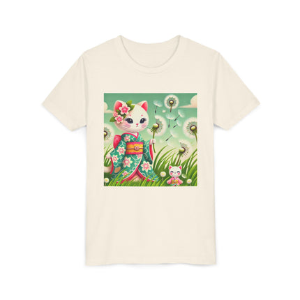 Geisha Kitten and the Dandelion Wish Youth Short Sleeve Tee
