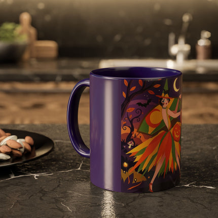 🎃🧙 The Witch Of Jack-O'-Lantern Hollow Colorful Mug – Whimsical Halloween Charm
