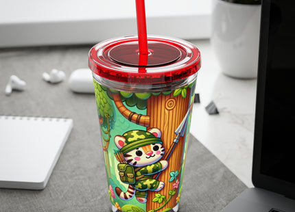 Stealthy Stripes Sunsplash Tumbler with Straw, 16oz
