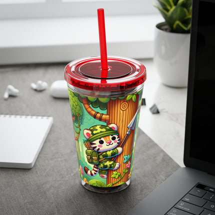 Stealthy Stripes Sunsplash Tumbler with Straw, 16oz