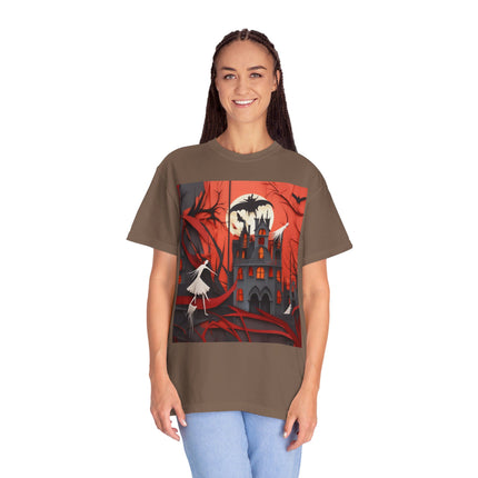 Halloween Night Scene Unisex Garment-Dyed T-shirt