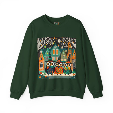 Night of the Trick-or-Treating Owlets Unisex Heavy Blend™ Crewneck Sweatshirt