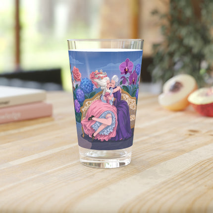 🌹💜 The Secret Embrace Pint Glass – Art Deco Floral Romance