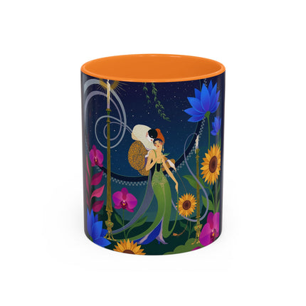 The Lady Of The Starlit Candles Colorful Mugs – Art Deco Theatrical Romance