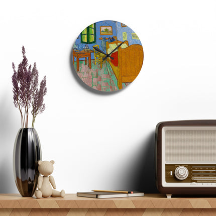 The Bedroom by Vincent van Gogh Acrylic Wall Clock, Round and Square