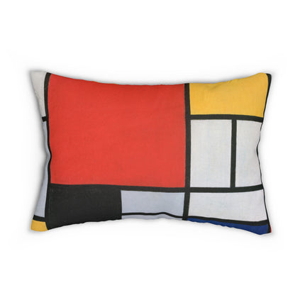Composition with Red, Yellow, Blue, and Black by Piet Mondrian Spun Polyester Lumbar Pillow