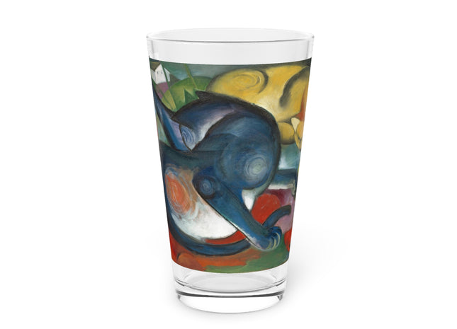 Two Cats, Blue and Yellow by Franz Marc Glass, 16oz