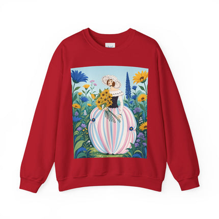 🌻🎀 The Sunflower Garden Bouquet Crewneck Sweatshirt – Art Deco Floral Elegance