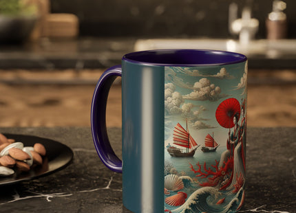 Ladies by the Quiet Sea Colorful Mugs (11oz, 15oz)