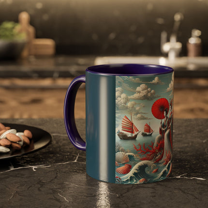 Ladies by the Quiet Sea Colorful Mugs (11oz, 15oz)