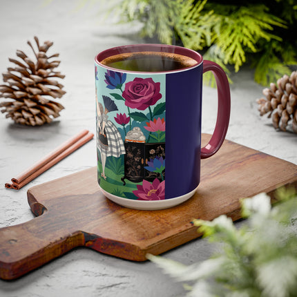 The Lady Of The Lotus Garden Colorful Mugs – Art Deco Botanical Elegance