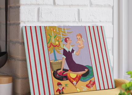 Art Deco Christmas Glass Cutting Board