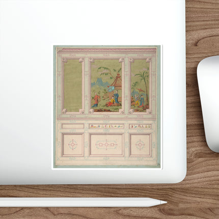 Chinoiserie scenes by Anonymous Die-Cut Stickers (5 Sizes)