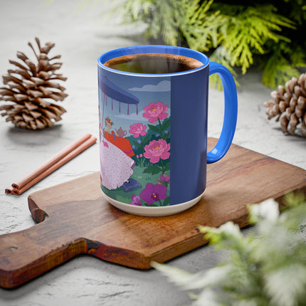 The Lady Of The Garden Tea Party Colorful Mugs – Art Deco Floral Elegance