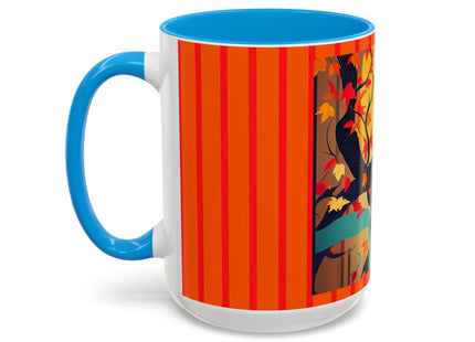 Black Cat in Kimono Colorful Mugs, 11oz