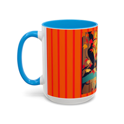 Black Cat in Kimono Colorful Mugs, 11oz