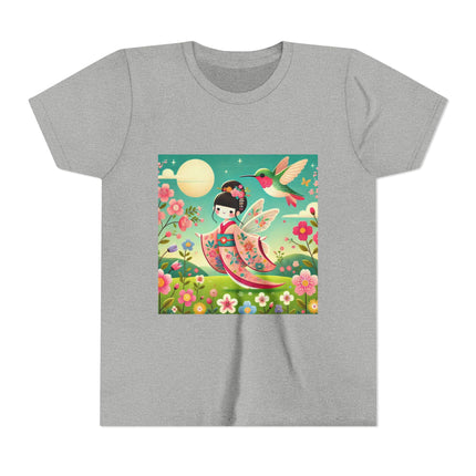 Geisha Fairy and the Hummingbird Blossom Youth Short Sleeve Tee