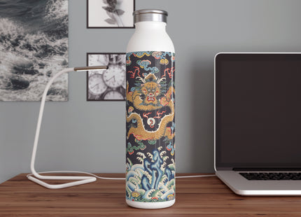 Rank Badge with Dragon with Deer Hooves Slim Water Bottle