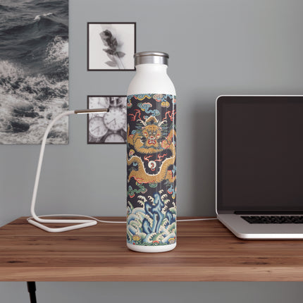 Rank Badge with Dragon with Deer Hooves Slim Water Bottle