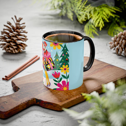 🌸🎄 Christmas In The Winter Garden Colorful Mug – Whimsical Holiday Fantasy