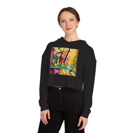Origami Bicycle Women’s Cropped Hooded Sweatshirt