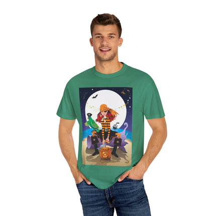 Moonlit Pirate Halloween Unisex Garment-Dyed T-shirt
