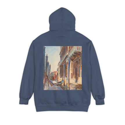 Gondola Moorings on the Grand Canal by John Singer Sargent Unisex Garment-Dyed Hoodie