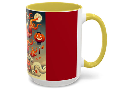 Jack-O’-Lantern Drums & The Kabuki Rabbit Colorful Mugs (11oz, 15oz)