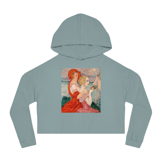 Sur la Route d'Anacapri by Gerda Wegener Women’s Cropped Hooded Sweatshirt