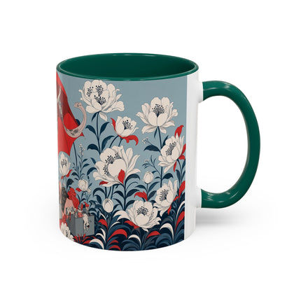 ❤️🌺 The Scarlet Parasol Spectacle Colorful Mug – Art Deco Fashion Elegance