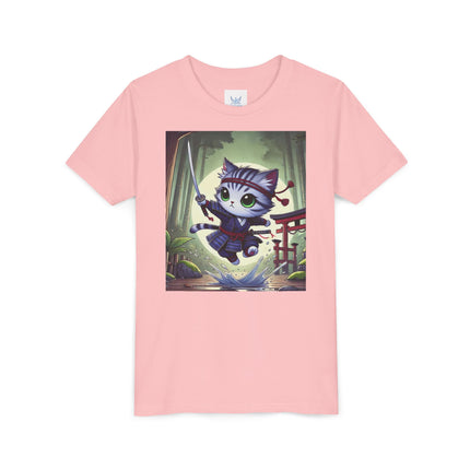 Moonlit Samurai Kitty Youth Short Sleeve Tee