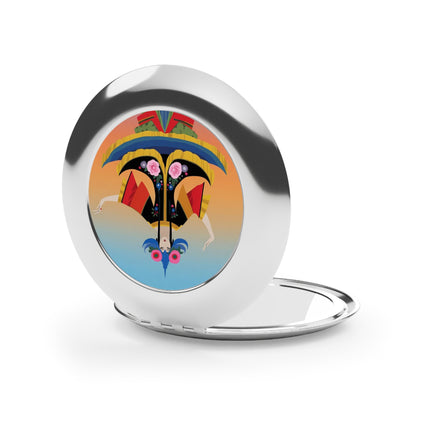 Kabuki Dancer at Twilight Compact Mirror – Elegant Performance & Vibrant Fantasy