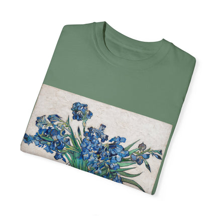 Irises by Vincent Van Gogh Unisex Garment-Dyed T-shirt