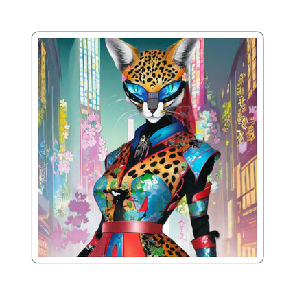 Cyber Cat Glamour Kiss-Cut Stickers (4 Sizes)