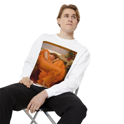 Flaming June by Frederic Leighton Unisex Garment-Dyed Sweatshirt