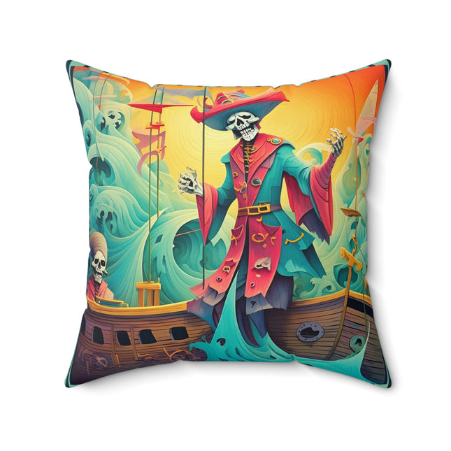 Skeleton Crew of the Misty Seas Spun Polyester Square Pillow