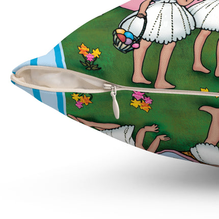 Enchanted Easter Gathering Spun Polyester Square Pillow